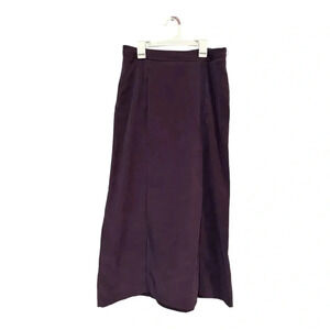Vintage White Stag Suede Dark Sugared Plum Purple Maxi Skirt // Size 8